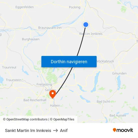 Sankt Martin Im Innkreis to Anif map
