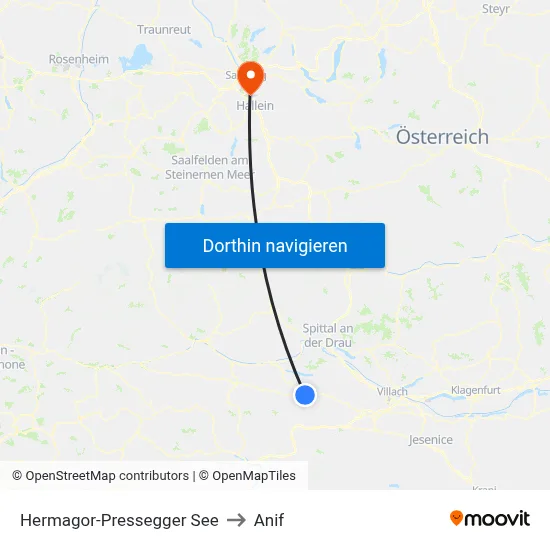 Hermagor-Pressegger See to Anif map