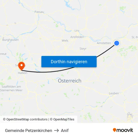 Gemeinde Petzenkirchen to Anif map