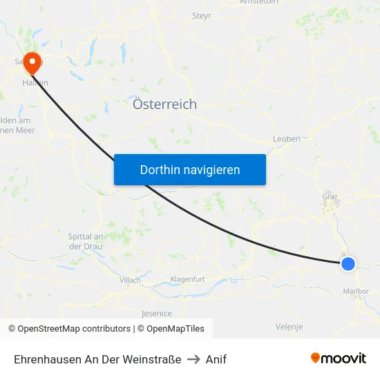 Ehrenhausen An Der Weinstraße to Anif map
