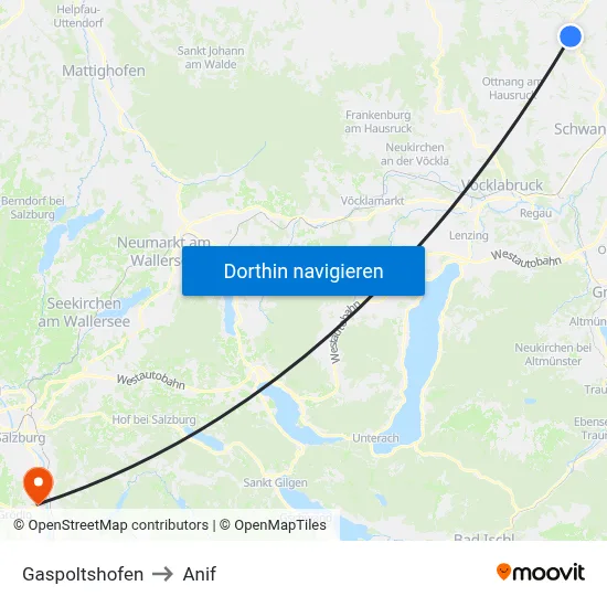 Gaspoltshofen to Anif map