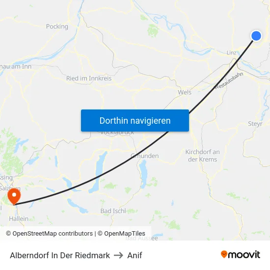 Alberndorf In Der Riedmark to Anif map