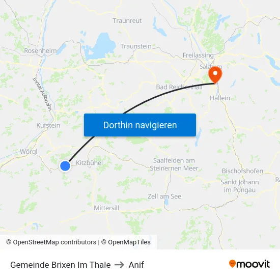 Gemeinde Brixen Im Thale to Anif map