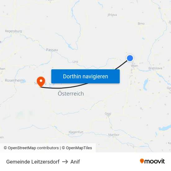 Gemeinde Leitzersdorf to Anif map
