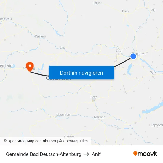 Gemeinde Bad Deutsch-Altenburg to Anif map