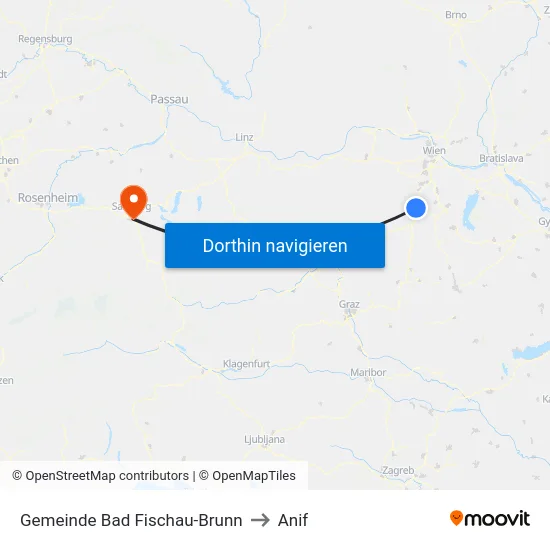 Gemeinde Bad Fischau-Brunn to Anif map