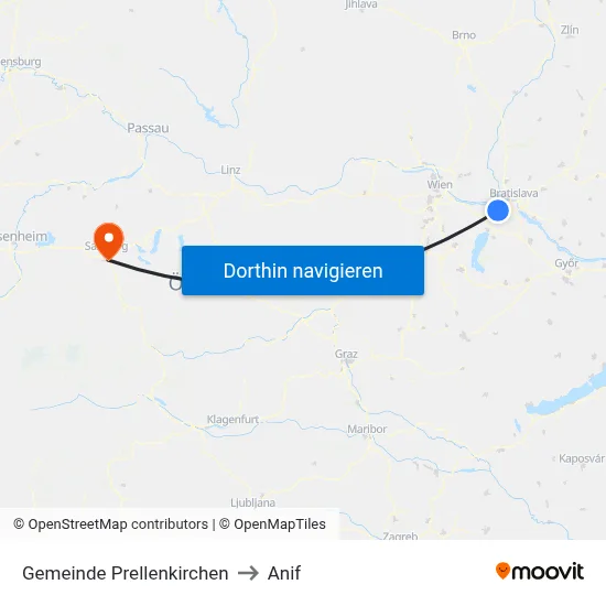 Gemeinde Prellenkirchen to Anif map