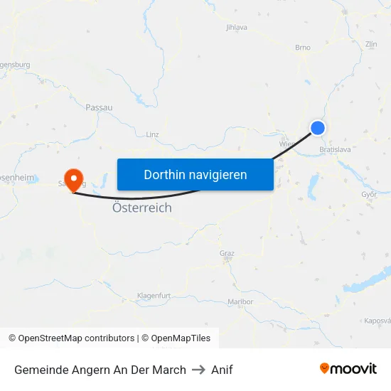 Gemeinde Angern An Der March to Anif map