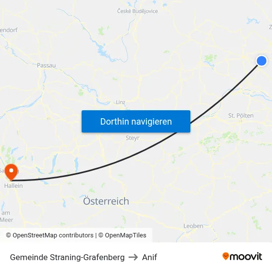 Gemeinde Straning-Grafenberg to Anif map