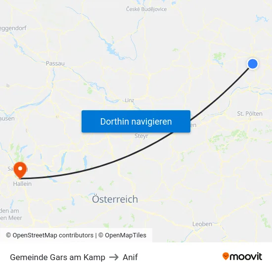 Gemeinde Gars am Kamp to Anif map
