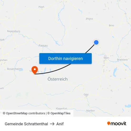 Gemeinde Schrattenthal to Anif map