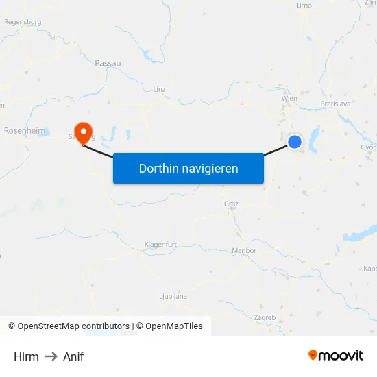 Hirm to Anif map
