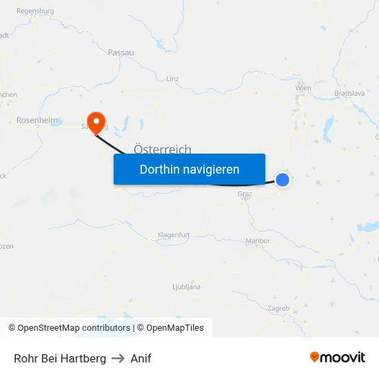 Rohr Bei Hartberg to Anif map