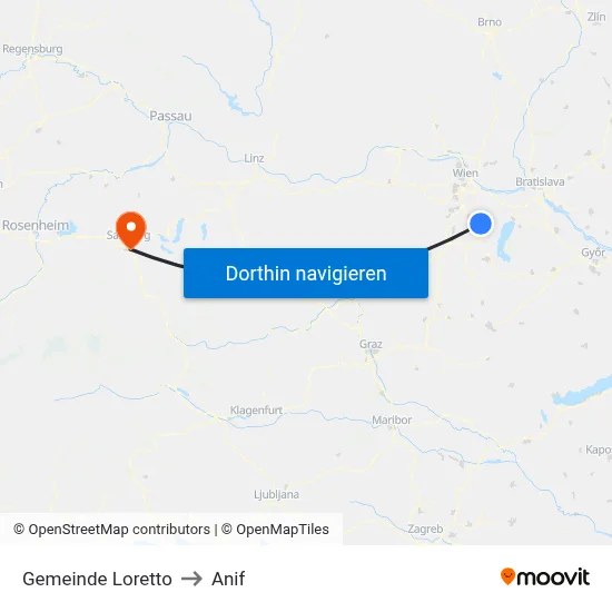 Gemeinde Loretto to Anif map