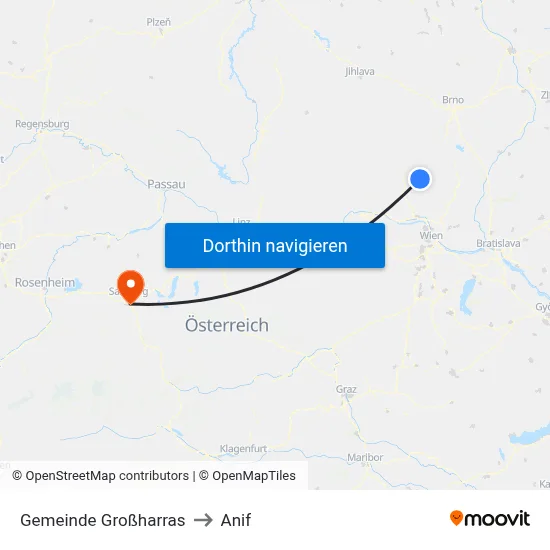 Gemeinde Großharras to Anif map