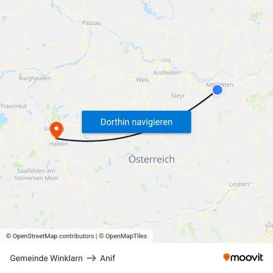 Gemeinde Winklarn to Anif map