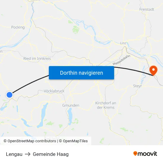 Lengau to Gemeinde Haag map