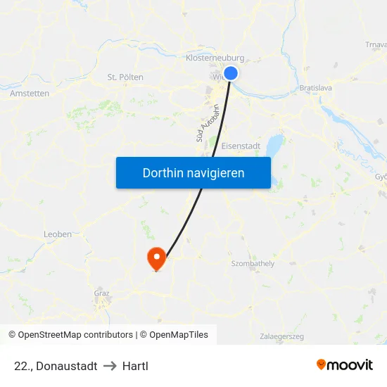 22., Donaustadt to Hartl map