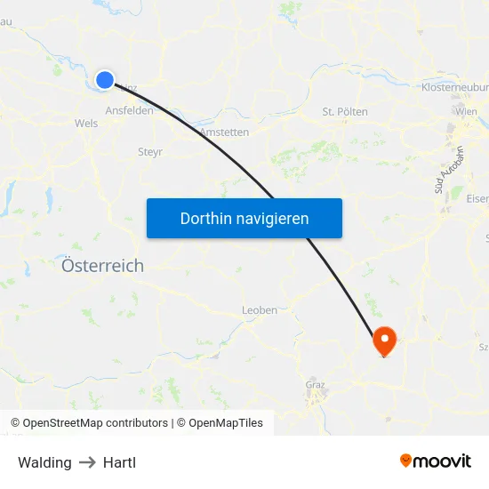 Walding to Hartl map