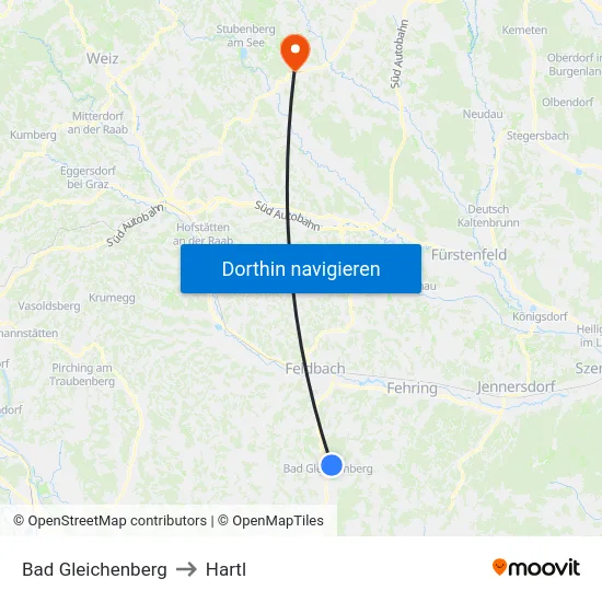Bad Gleichenberg to Hartl map