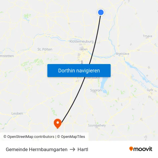 Gemeinde Herrnbaumgarten to Hartl map