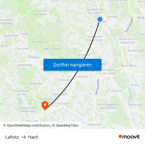 Lafnitz to Hartl map