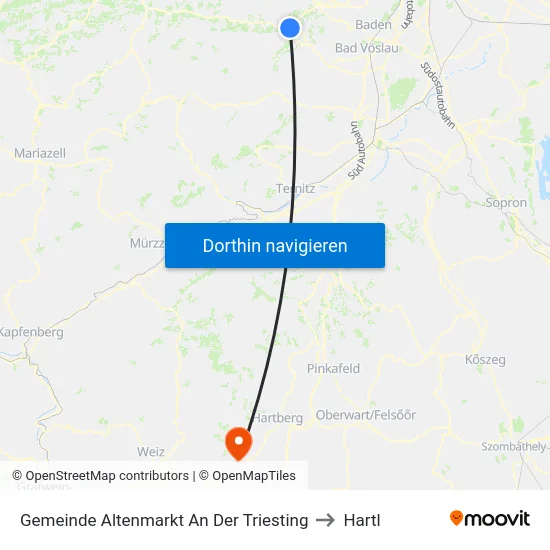 Gemeinde Altenmarkt An Der Triesting to Hartl map