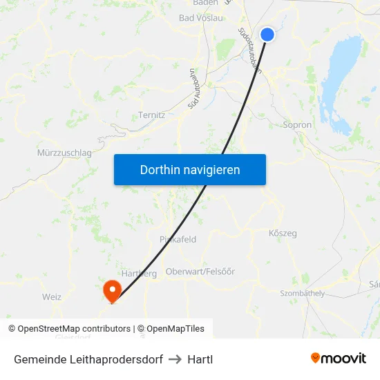 Gemeinde Leithaprodersdorf to Hartl map