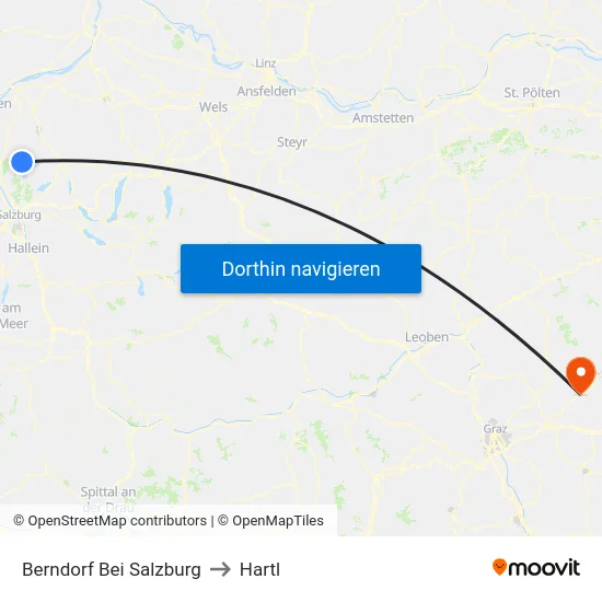Berndorf Bei Salzburg to Hartl map