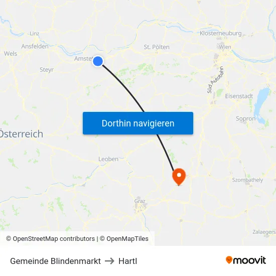 Gemeinde Blindenmarkt to Hartl map