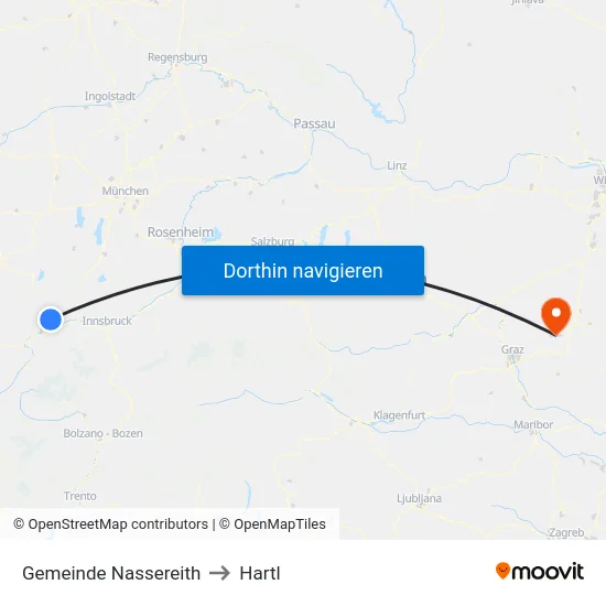 Gemeinde Nassereith to Hartl map