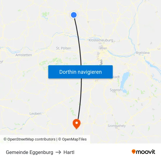 Gemeinde Eggenburg to Hartl map
