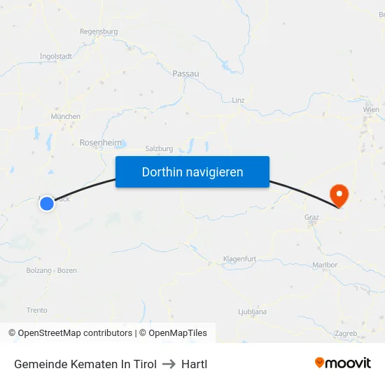 Gemeinde Kematen In Tirol to Hartl map