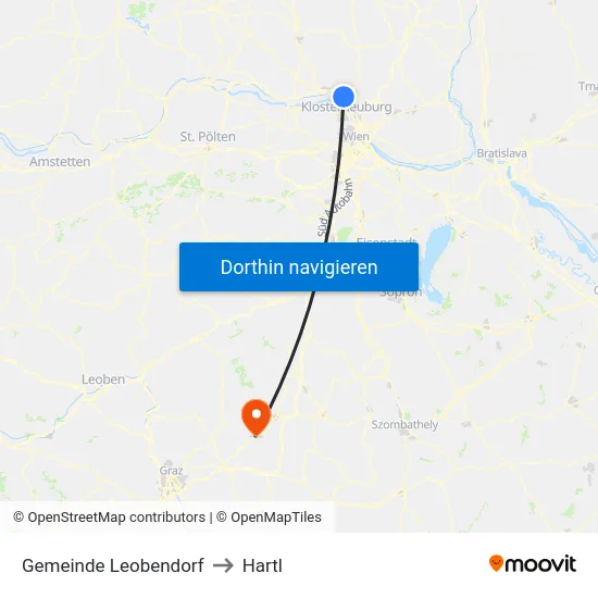 Gemeinde Leobendorf to Hartl map