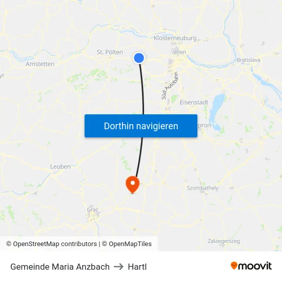 Gemeinde Maria Anzbach to Hartl map