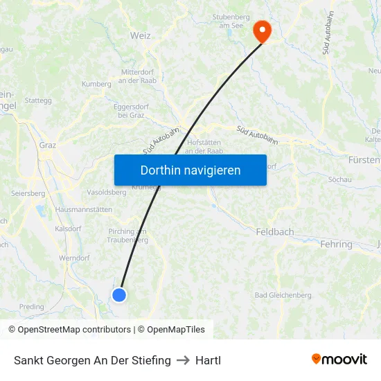 Sankt Georgen An Der Stiefing to Hartl map