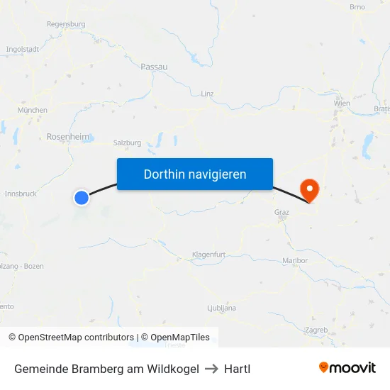 Gemeinde Bramberg am Wildkogel to Hartl map
