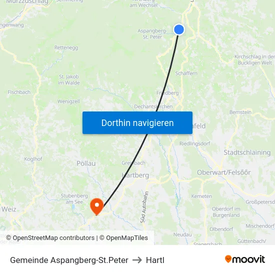 Gemeinde Aspangberg-St.Peter to Hartl map