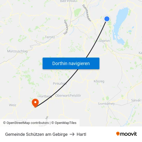 Gemeinde Schützen am Gebirge to Hartl map