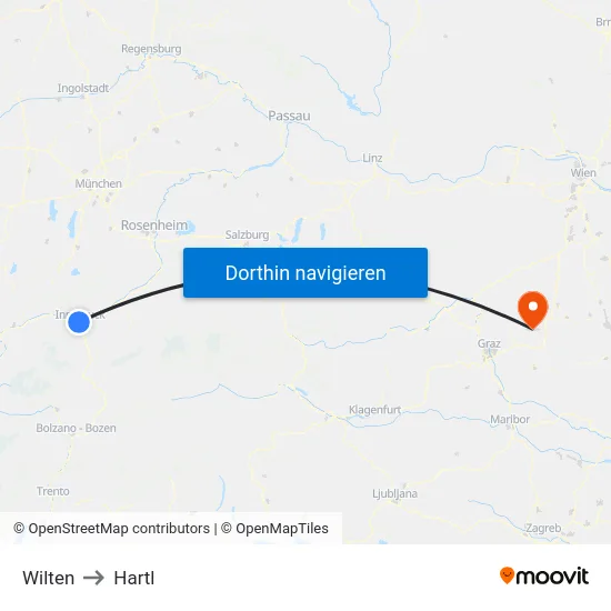 Wilten to Hartl map