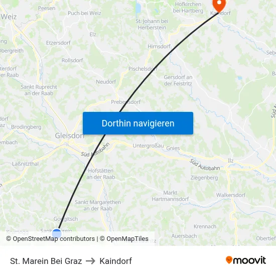 St. Marein Bei Graz to Kaindorf map