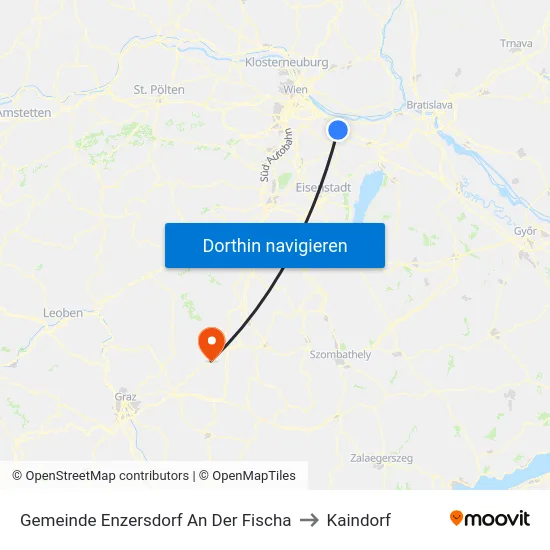 Gemeinde Enzersdorf An Der Fischa to Kaindorf map