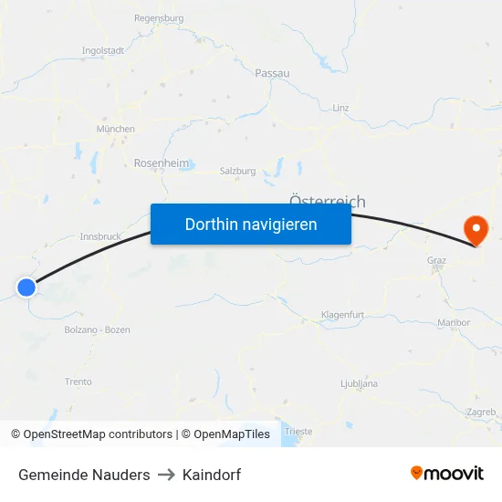 Gemeinde Nauders to Kaindorf map