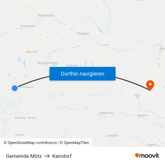 Gemeinde Mötz to Kaindorf map