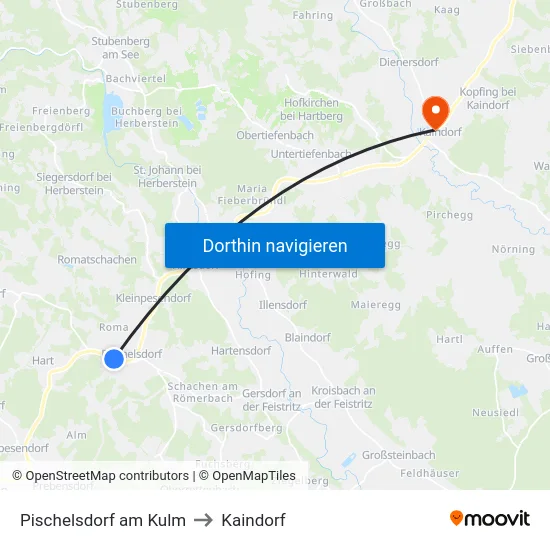 Pischelsdorf am Kulm to Kaindorf map