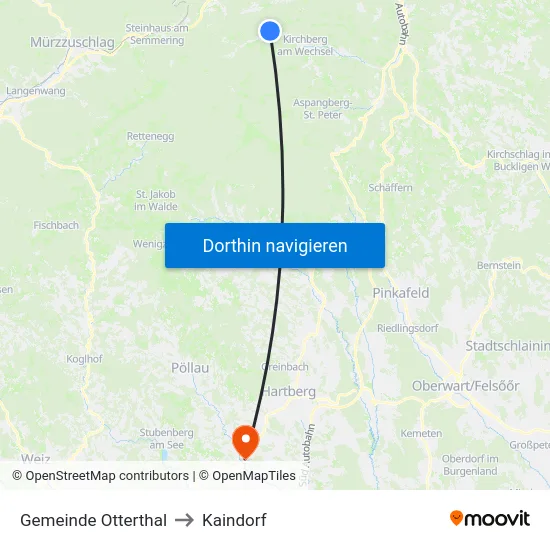 Gemeinde Otterthal to Kaindorf map