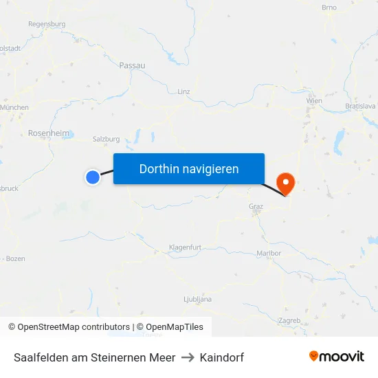 Saalfelden am Steinernen Meer to Kaindorf map