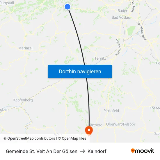 Gemeinde St. Veit An Der Gölsen to Kaindorf map