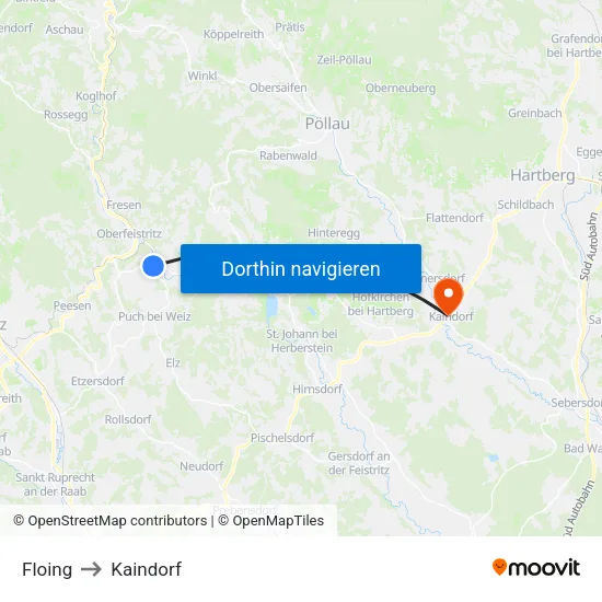 Floing to Kaindorf map