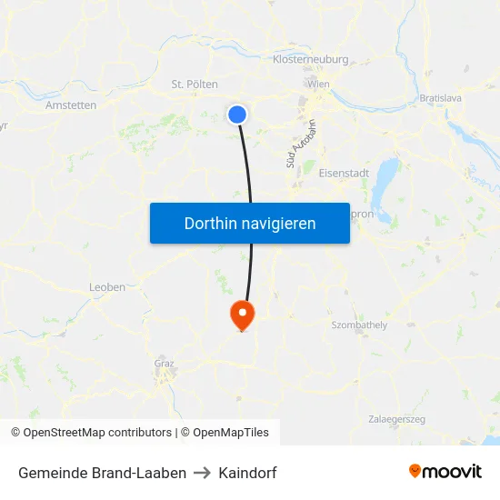 Gemeinde Brand-Laaben to Kaindorf map